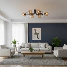 Lampadario da soffitto BRENDI 6 in acciaio e vetro 6xE14