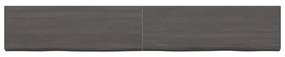 Ripiano muro grigio scuro 180x40x4 cm massello rovere trattato