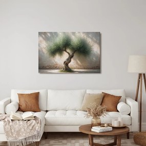 Quadro su tela – Ulivo in cortile di pietra