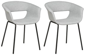 Set di 2 sedie da pranzo tessuto grigio ELMA Beliani