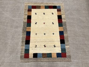 Gabbeh Tappeto 100x150 Beige (Iran) Annodato A Mano