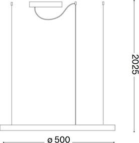 Ideal Lux - Lampadario sospeso con cavo ORACLE SLIM LED/29W/230V 3000K Ø 50 cm bianco
