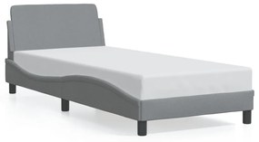 Giroletto Senza Materasso Grigio Chiaro 90x190 Cm Tessuto /