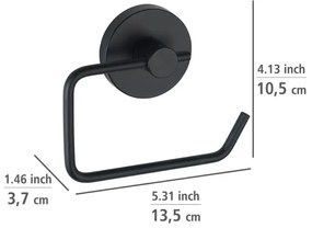 WENKO 24738100 - Porta rotolo per carta igienica VACUUM-LOC RUND SCHW 13,5x10,5 cm nero