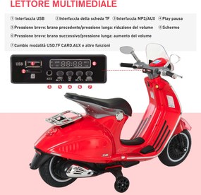 Piaggio Vespa 946 Elettrica 12V per Bambini Rossa...