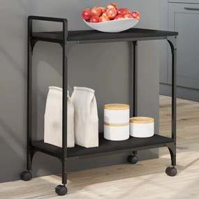Carrello Da Cucina Nero 60,5x31x72,5 Cm İn Legno Multistrato /