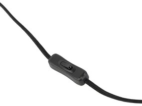 Lampada da tavolo a morsetto moderna nera con braccio flessibile - Cavalux