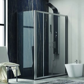 Kamalu - Box doccia angolare 180x90 cm con lato fisso KF6000S