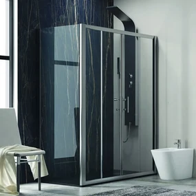 Kamalu - Box doccia angolare 180x90 cm con lato fisso KF6000S
