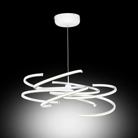 Lampadario LED moderno Curvy bianco, luce naturale 3600 lumen, NOVECENTO