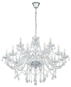 Lampadario Neoclassico Basilano 1 cromo cristallo 18x E14 EGLO