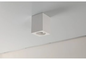 Plafoniera LED GU10 e GU5.3 in Gesso Pitturabile Quadrato 70x70x90mm Materiale Gesso