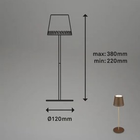 Brilo - Lampada da tavolo LED ricaricabile a sfioramento KIKI LED/2,6W/5V IP44 2600 mAh marrone