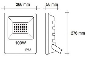 Vivida floodled 100w 4000k ip65 276*266*56mm