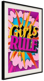 Poster  Girls Rule (Colour)  Cornice Quadri Cornice nera con pass-partout, Larghezza x Altezza Home decor 30x45