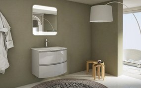 Mobile da bagno sospeso sotto lavabo L 69 x H 55 x P 48 cm grigio, 2 cassetti, 2 ante BADEN HAUS Vague