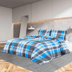 Set Copripiumino Blu E Grigio 140x200 Cm İn Cotone /