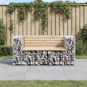 Panca giardino design gabbione 143x71x65,5 cm massello di pino
