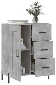 Credenza grigio cemento 69,5x34x90 cm in legno multistrato