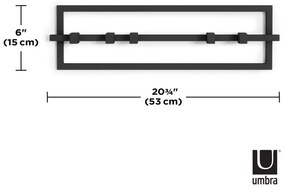 Appendiabiti da parete in metallo nero Cubiko - Umbra