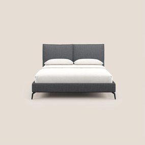 Cloe letto imbottito con piedi in metallo sfoderabile in tessuto fiammato impermeabile T06