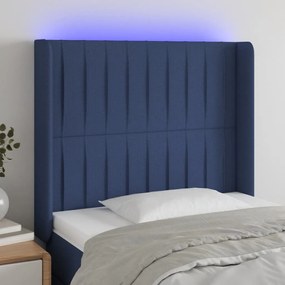 Testiera A Led Blu 93x16x118/128 Cm İn Tessuto /