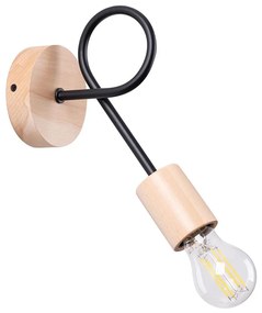 Sollux SL.1476 - Applique EMBER 1xE27/15W/230V nero/beige/faggio