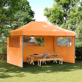 Tendone Per Feste Pieghevole Pop-up Con 3 Pareti Arancione /