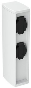Colonnina con Prese elettriche da Giardino 30cm IP54 Alluminio - Bianca