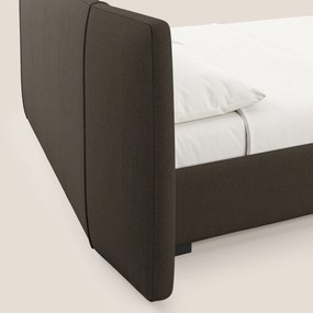 Omero letto imbottito contenitore sfoderabile in tessuto fiammato impermeabile T14 marrone