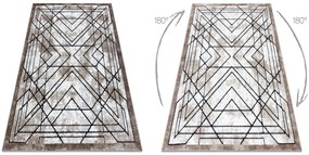 Tappeto moderno COZY Tico, geometrico - Structural due livelli di pile maro