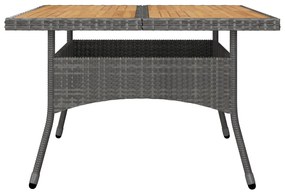 Set Mobili da Pranzo da Giardino 9 pz Polyrattan Acacia Grigio