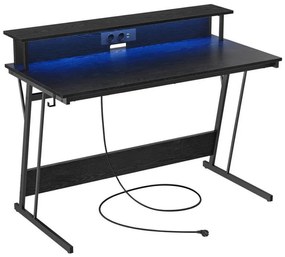 Scrivania con illuminazione integrata SOLEA-X, nera