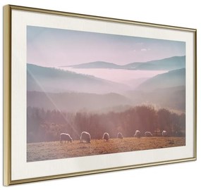 Poster  Mountain Pasture  Cornice Quadri Cornice d'oro con passe-partout, Larghezza x Altezza Home decor 30x20