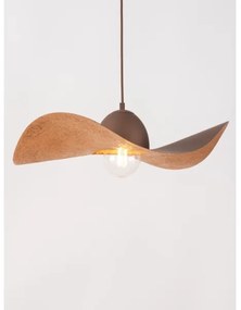 Lampadario a sospensione con filo KAPELLO 1xE27/60W/230V diametro 55 cm marrone/rame