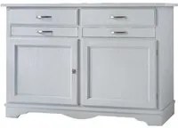 Madia credenza in legno massello 2 ante grigio opaco l.140 p.52 h.96 - Mobili 2G