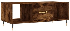 Tavolino da salotto rovere fumo 102x50x40 cm legno multistrato