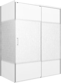 Porta doccia L 67-68 cm x H 200 cm per nicchia in vetro serigrafato SP. 6 mm, profilo opaco bianco, serie Jazz