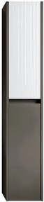 Colonna per mobile bagno Niwa 2 ante P 27 x L 30 x H 160 cm laccato opaco grigio carbone con vetro bianco