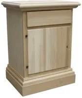 comodino classico 1 cassetto 1 porta legno grezzo 50x38x65 - Mobili 2G