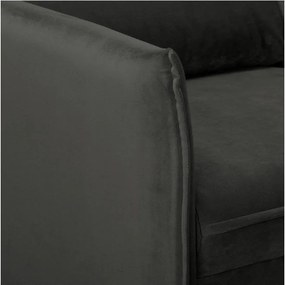 Divano grigio scuro con rivestimento in velluto 138 cm Juli – Ropez
