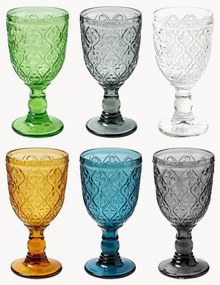 Set di 6 bicchieri da vino con motivo in rilievo Marrakech