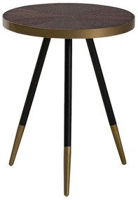 Tavolino in color noce scuro con gambe in nero/oro RAMONA Beliani