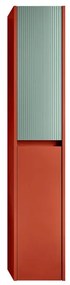 Colonna per mobile bagno Niwa 2 ante P 27 x L 30 x H 160 cm laccato opaco paprika con vetro verde timo cannettato