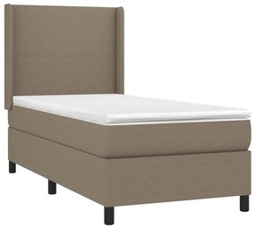 Letto a Molle con Materasso e LED Tortora 80x200 cm in Tessuto