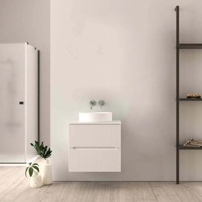 Mobile bagno sospeso  bianco opaco 60 cm cannettato Palermo