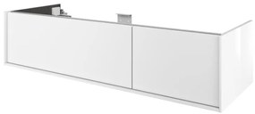 Mobile da bagno sospeso sotto lavabo L 135 x H 32 x P 48 cm bianco laccato lucido, 2 cassetti SENSEA Neo Frame