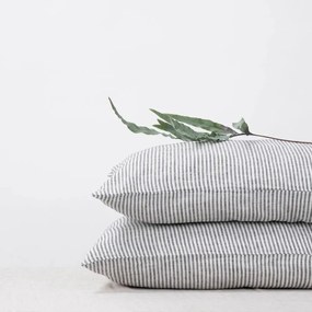 Federa di lino 70x90 cm Thin Black Stripes - Linen Tales