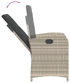 Set pranzo da giardino 5pz con cuscini grigio chiaro polyrattan