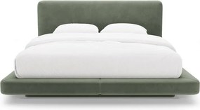 Letto matrimoniale imbottito verde 180x200 cm Linea – Micadoni